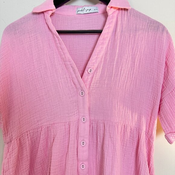 PETAL & PUP Winny Crinkle Cotton Romper in Pink Size US 4 - Picture 6 of 14